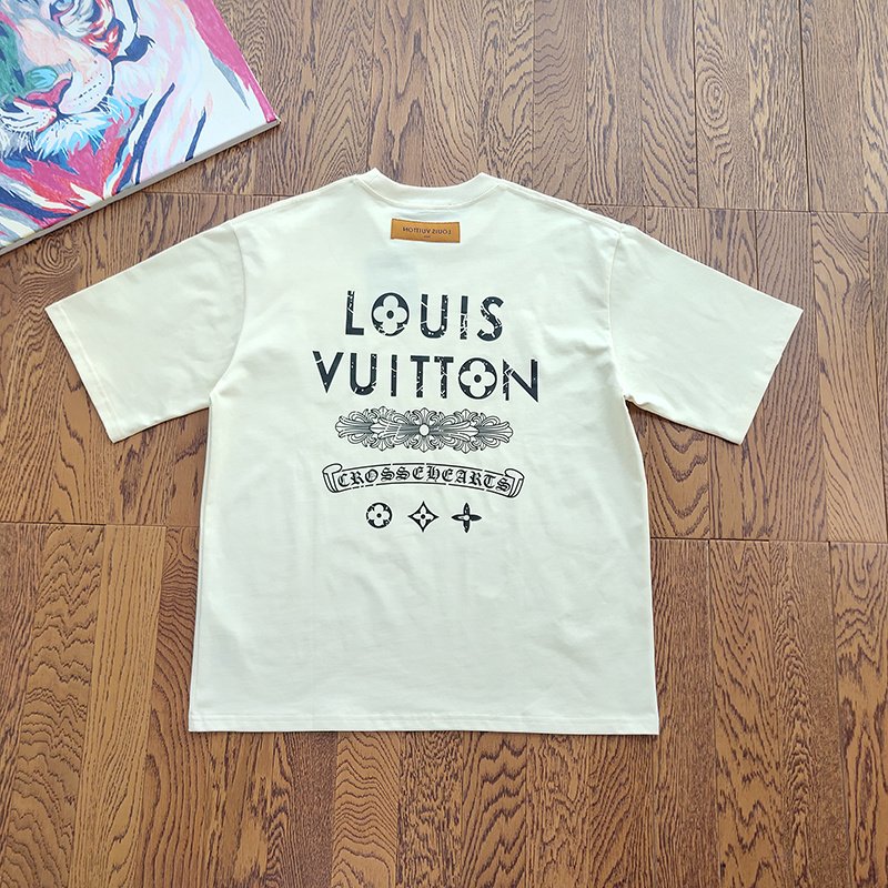 Футболка Louis Vuitton X Chrome Hearts With Logos "White" фото № 5