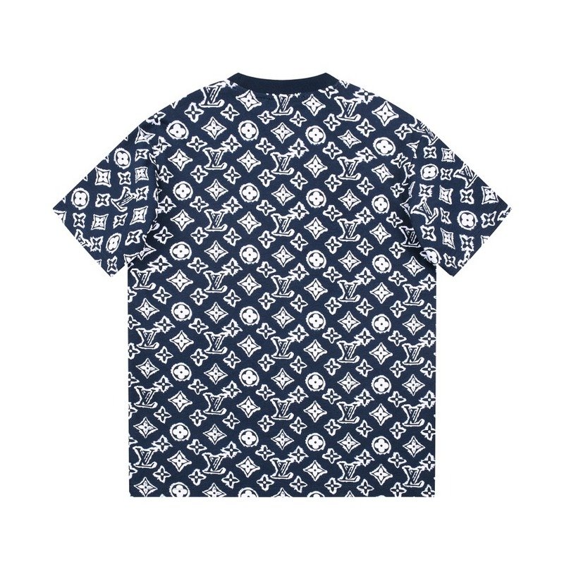Футболка Louis Vuitton With A Patterned Logo Print "Blue/White" фото № 5