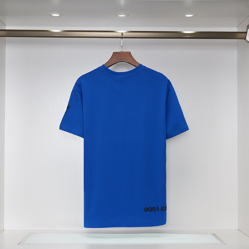 Футболка Moncler Inscription With Upside Down Letters "Blue" фото № 2