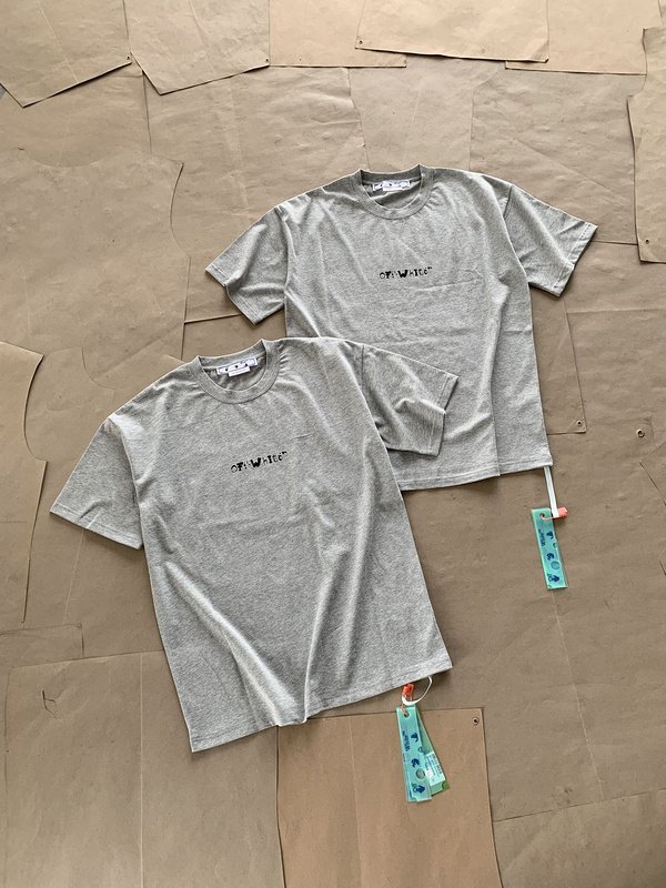 Футболка Off White Four Faces - Print "Gray" фото № 3