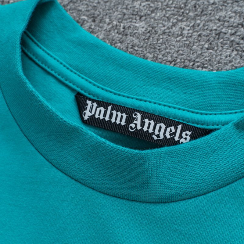 Футболка Palm Angels Ripped Toy With Logo "Turquoise" фото № 4