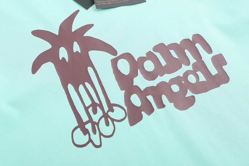Футболка Palm Angels With Brown Logo Print "Turquoise" фото № 9