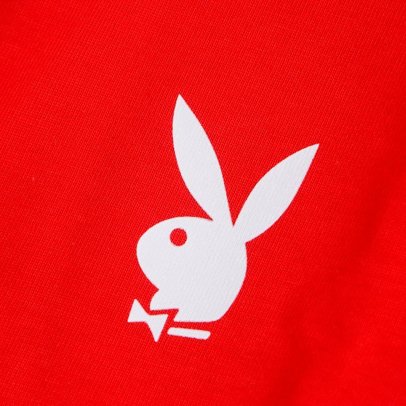 Футболка Playboy Small Logo Front And Repeating Logo Inscription Back "Red" фото № 3