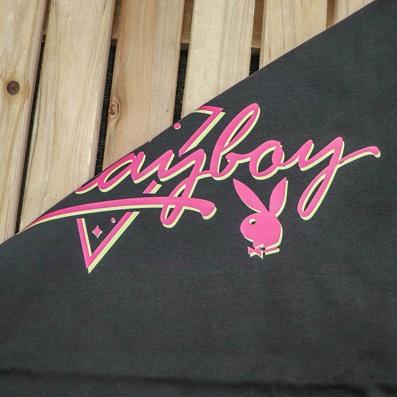 Футболка Playboy Logo Inscription In Triangle Front "Black" фото № 7