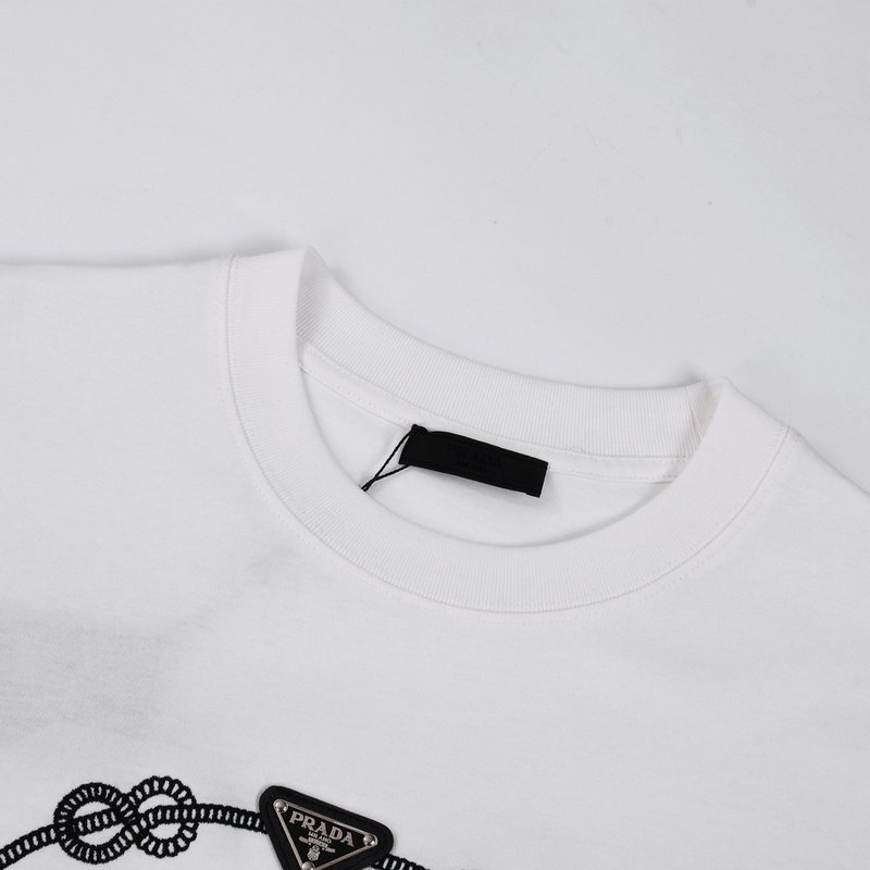 Футболка Prada A Circle Of Sea Knots "White" фото № 3
