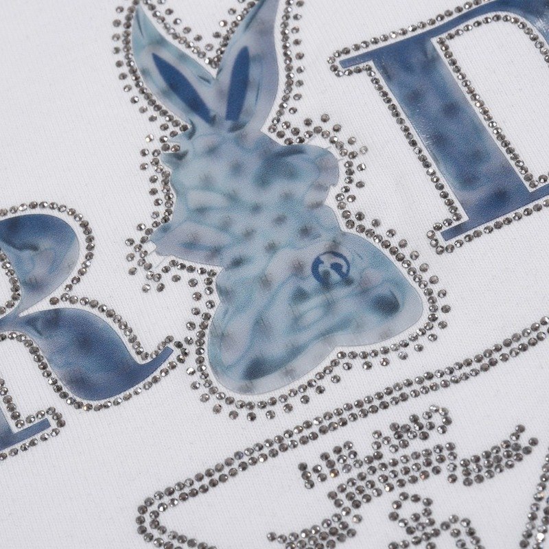 Футболка Prada With Text Logo Made Of Rhinestones "White" фото № 4