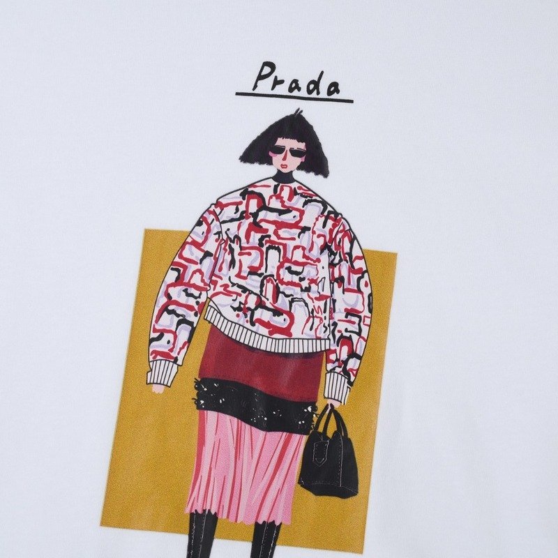 Футболка Prada Fashionista "White" фото № 6