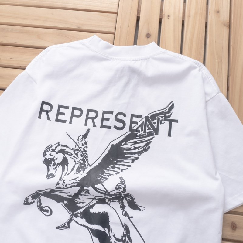 Футболка Represent Front Pocket And Flying Horse "White" фото № 7
