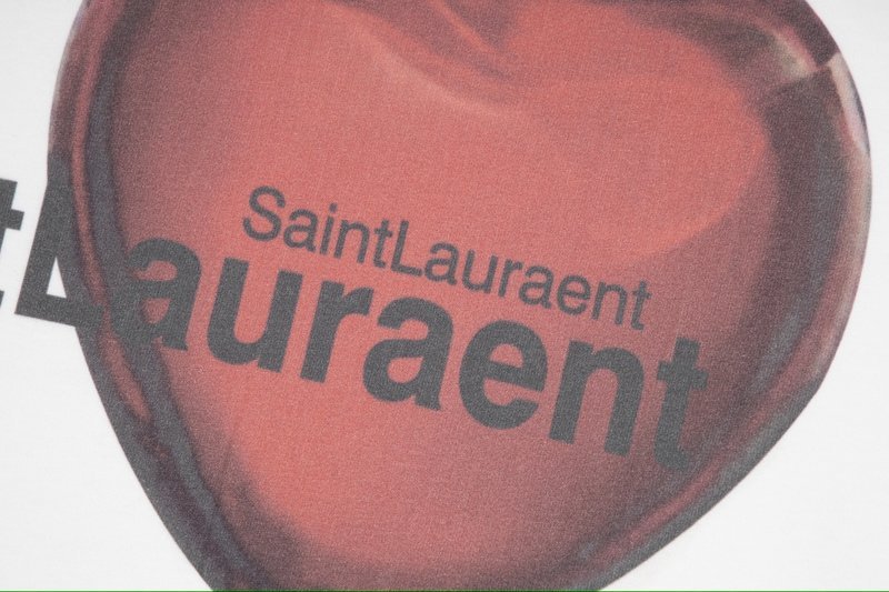 Футболка Saint Laurent Crystal Heart "White" фото № 3