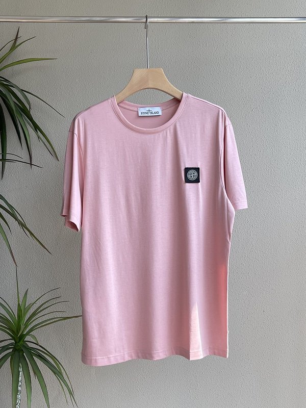 Футболка Stone Island With Black Patch "Pink" фото № 2