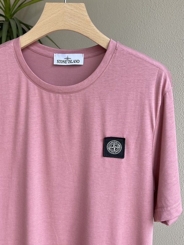 Футболка Stone Island With Black Patch "Pink" фото № 3