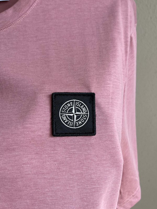 Футболка Stone Island With Black Patch "Pink" фото № 6