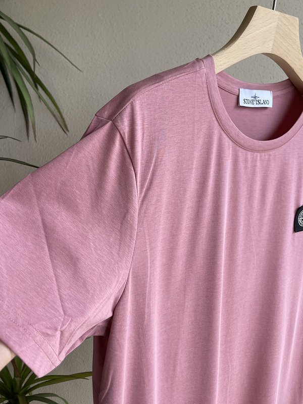 Футболка Stone Island With Black Patch "Pink" фото № 7