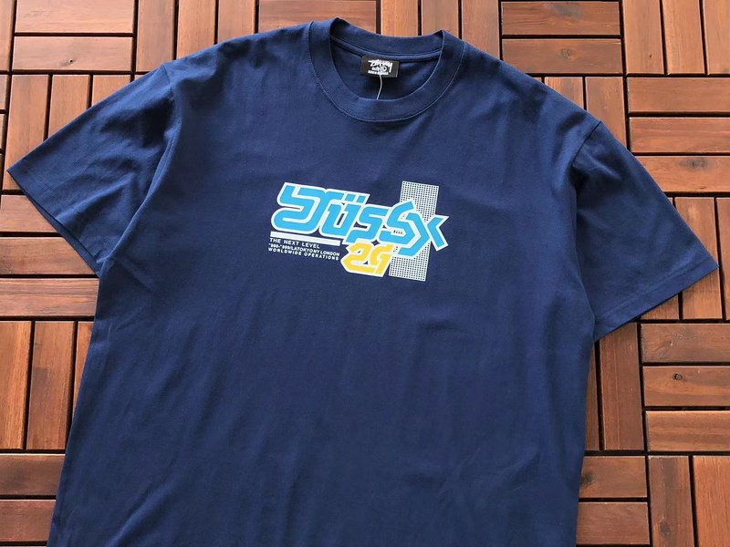 Футболка Stussy Colorful Symbols With Rectangle "Blue" фото № 2