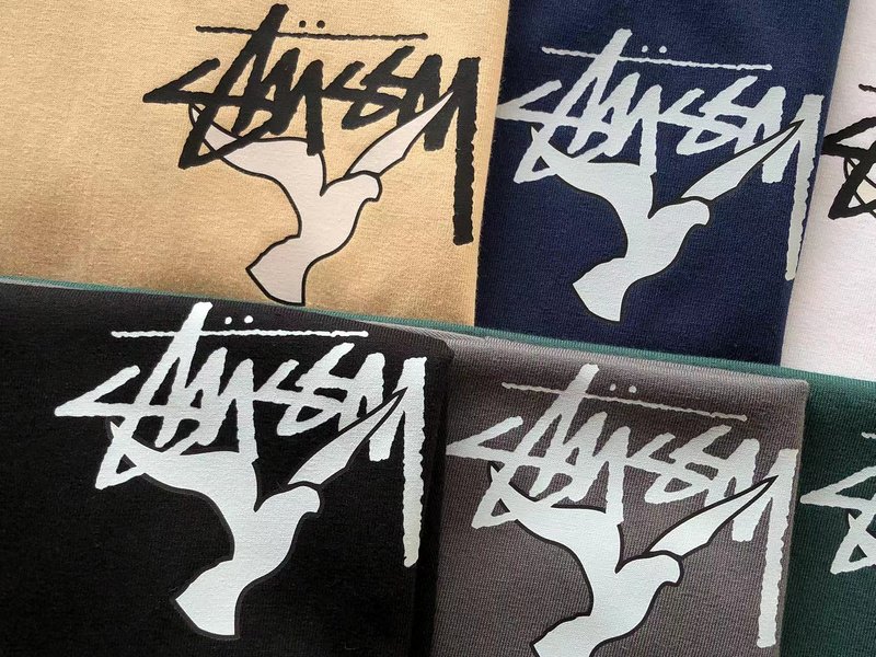 Футболка Stussy Planet With Flying Birds Around "Gray" фото № 3