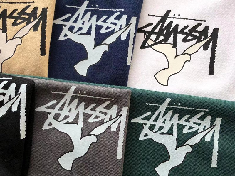 Футболка Stussy Planet With Flying Birds Around "Gray" фото № 4