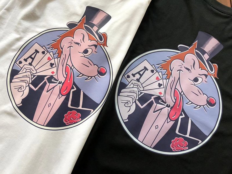Футболка Stussy Wolf With Playing Card Inside Circle "White" фото № 3
