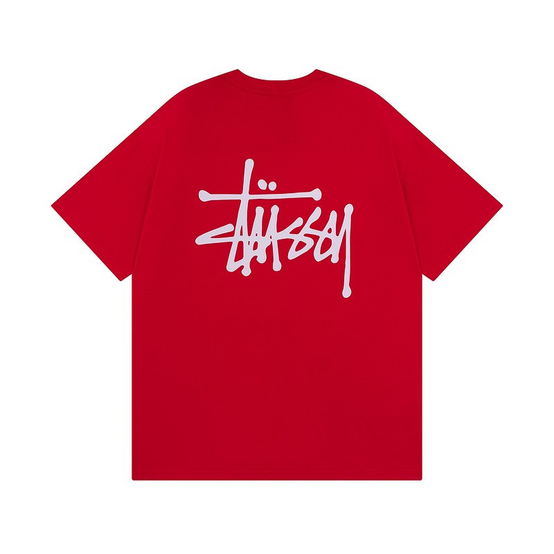 Футболка Stussy With A Creative Logo From The Brand "Red" фото № 2