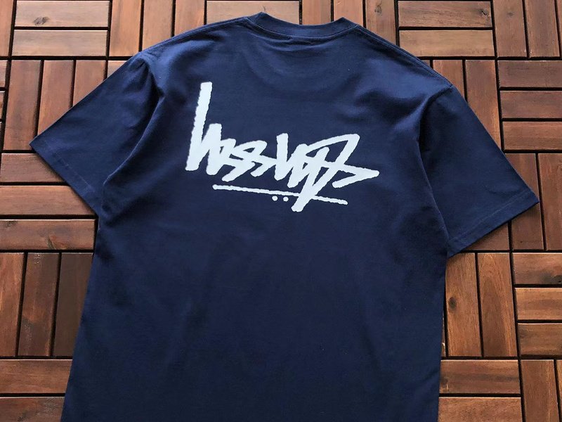 Футболка Stussy Mirror Logo Inscription "Blue" фото № 2