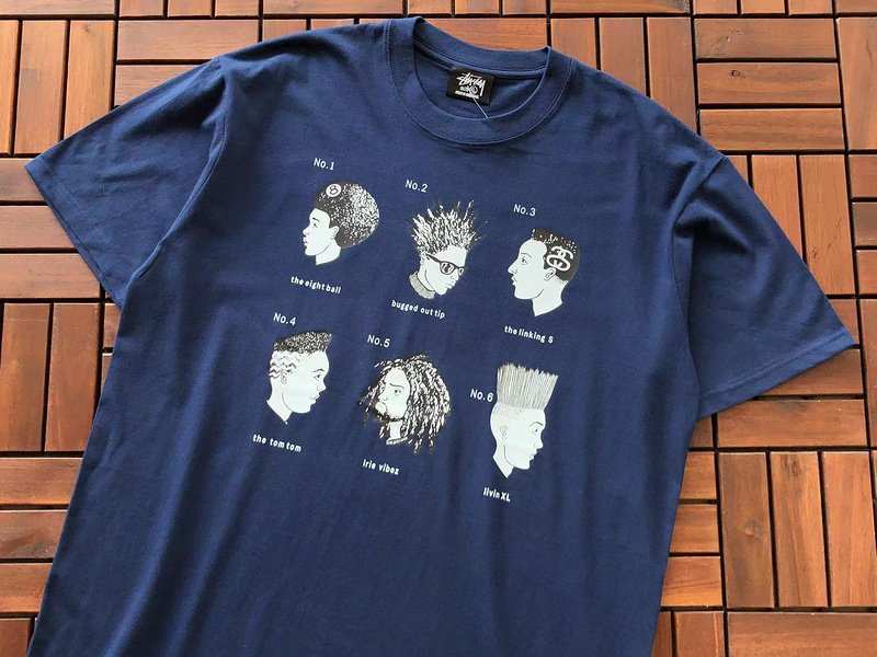 Футболка Stussy People With Different Hairstyle "Blue" фото № 2