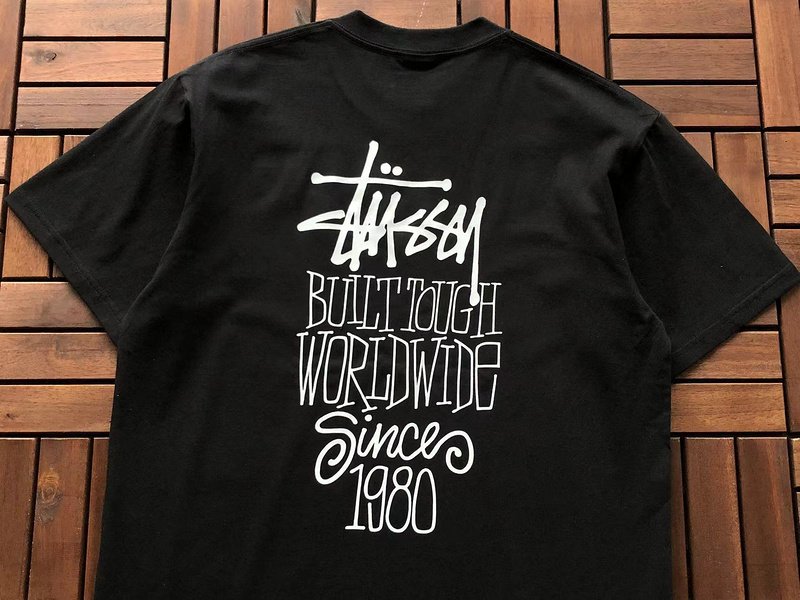 Футболка Stussy Logo And Inscription Built Touch Worldwide "Black" фото № 4