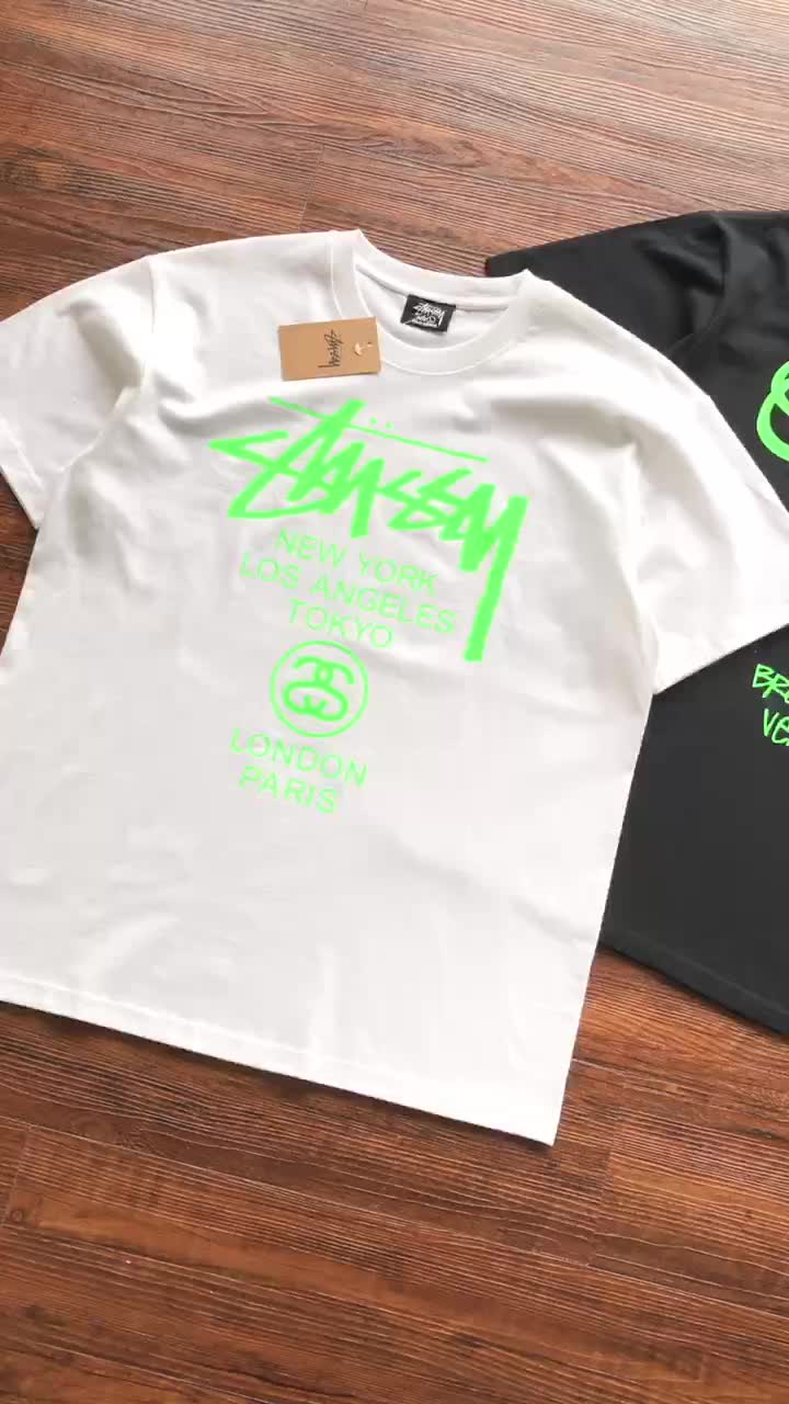 Футболка Stussy Colorful Lettering With City Names And Logo "White" фото № 8