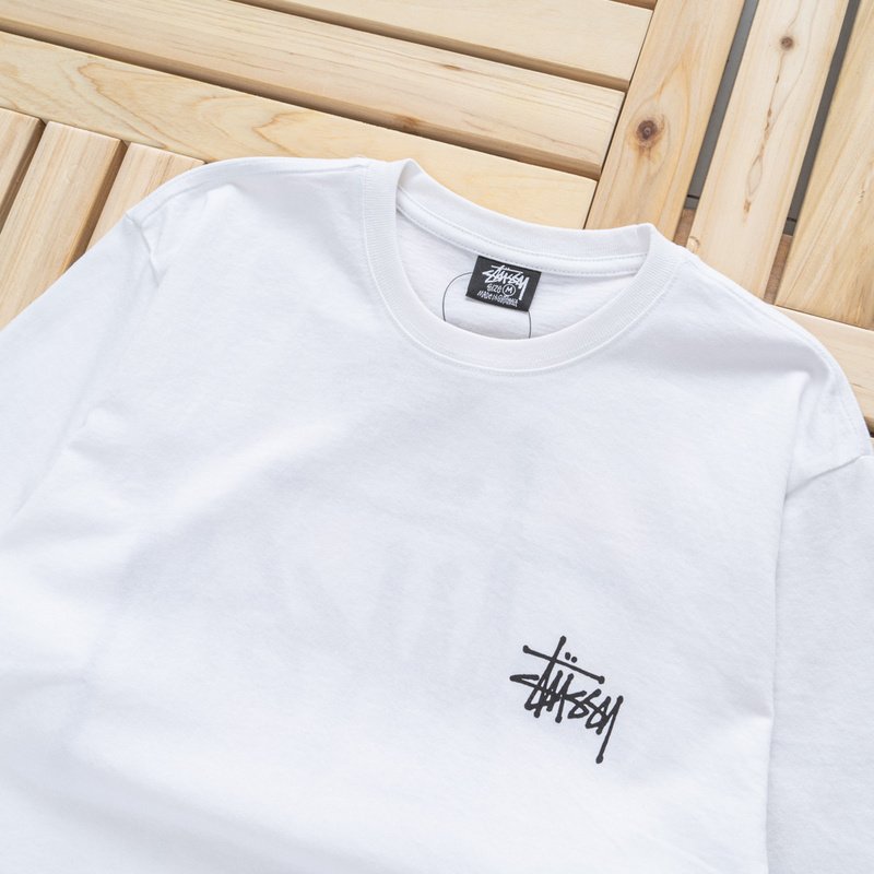 Футболка Stussy With Basic Logo Print "White" фото № 3