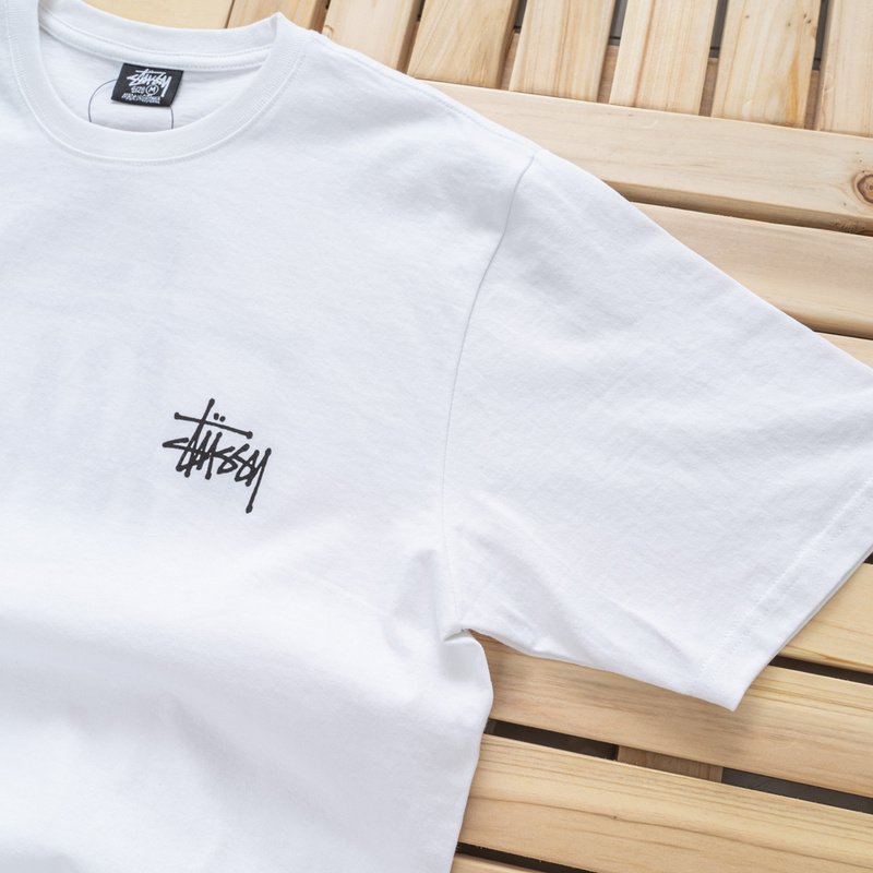Футболка Stussy With Basic Logo Print "White" фото № 8