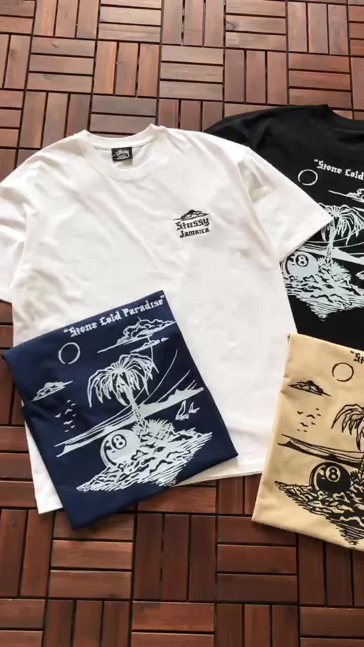 Футболка Stussy Palm Tree With Billiard Ball "White" фото № 3