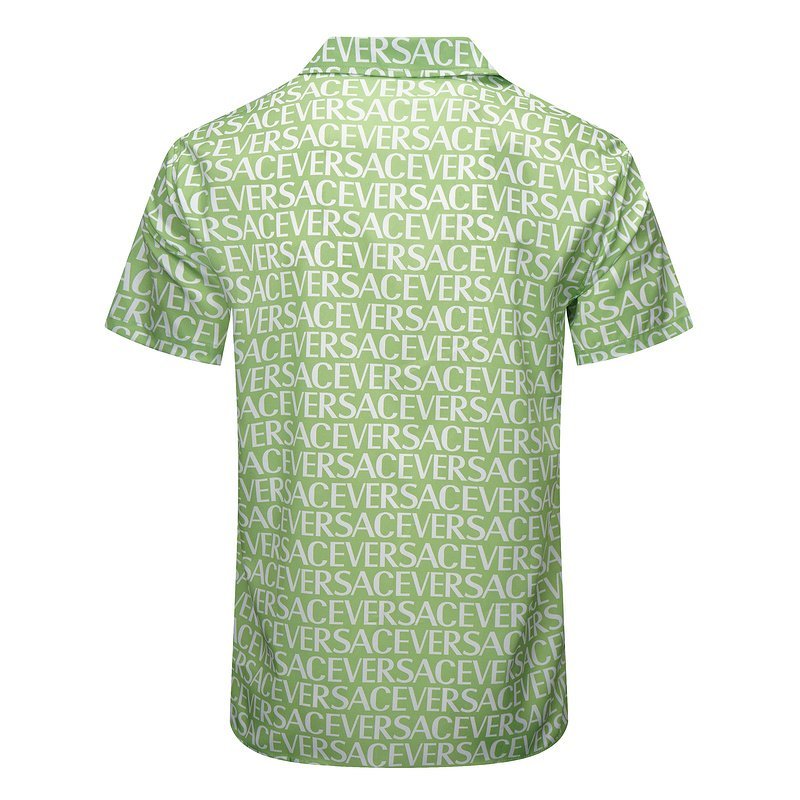 Рубашка Versace Without Pockets And Repeating Inscription Versace "Green" фото № 2