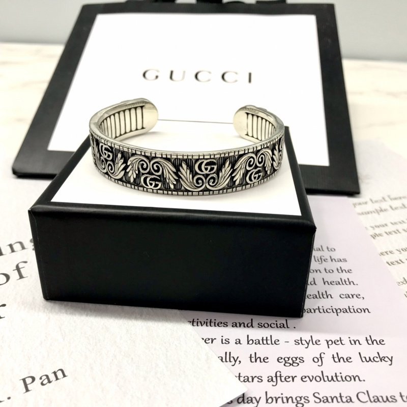 Браслет Gucci With Patterns And Logo Details - Ring "Silver" фото № 3