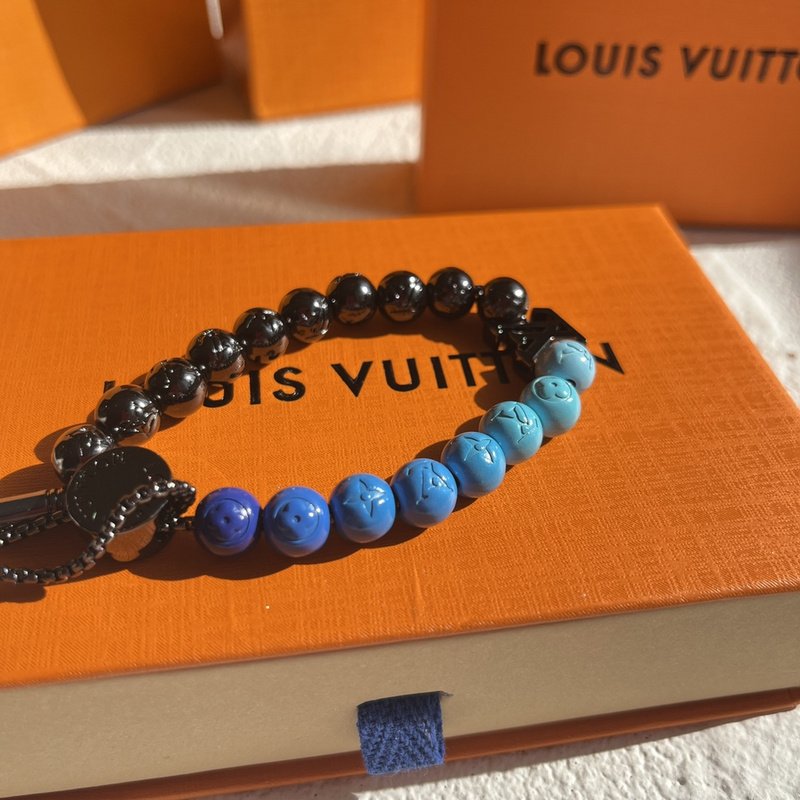 Браслет Louis Vuitton Beads With A Logo "Black/Blue" фото № 4