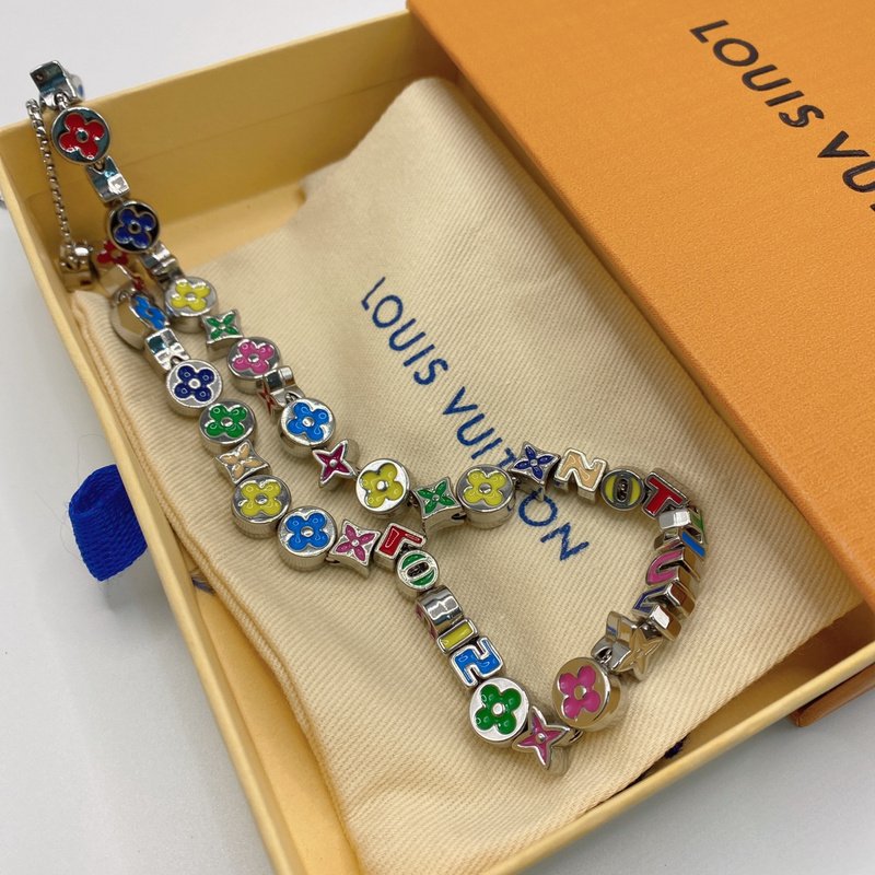 Браслет Louis Vuitton Multicolor Logo Symbols "Silver" фото № 3