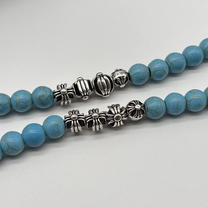 Подвеска Chrome Hearts Beads With Cross Icon "Blue/Silvet" фото № 5