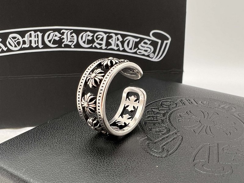 Кольцо Chrome Hearts Open End "Silver" фото № 4