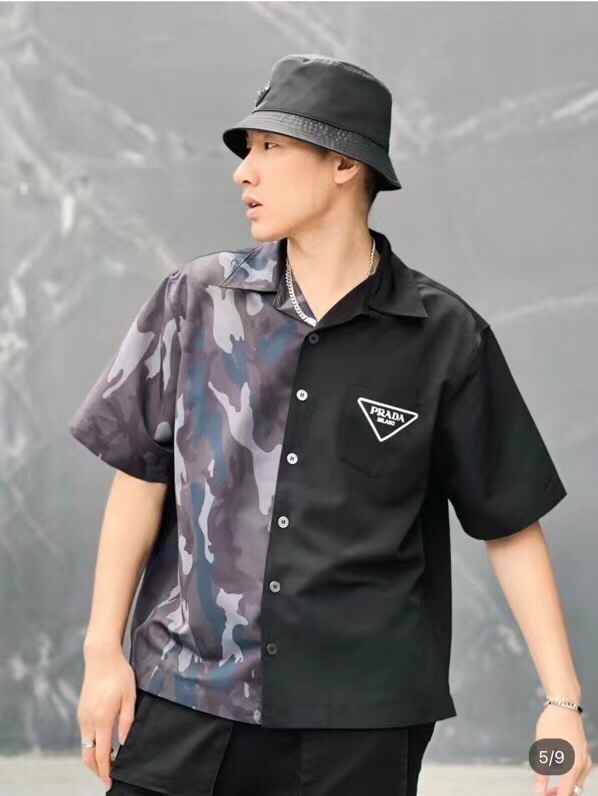 Рубашка Prada Short Sleeve Half Camouflage "Black" фото № 5