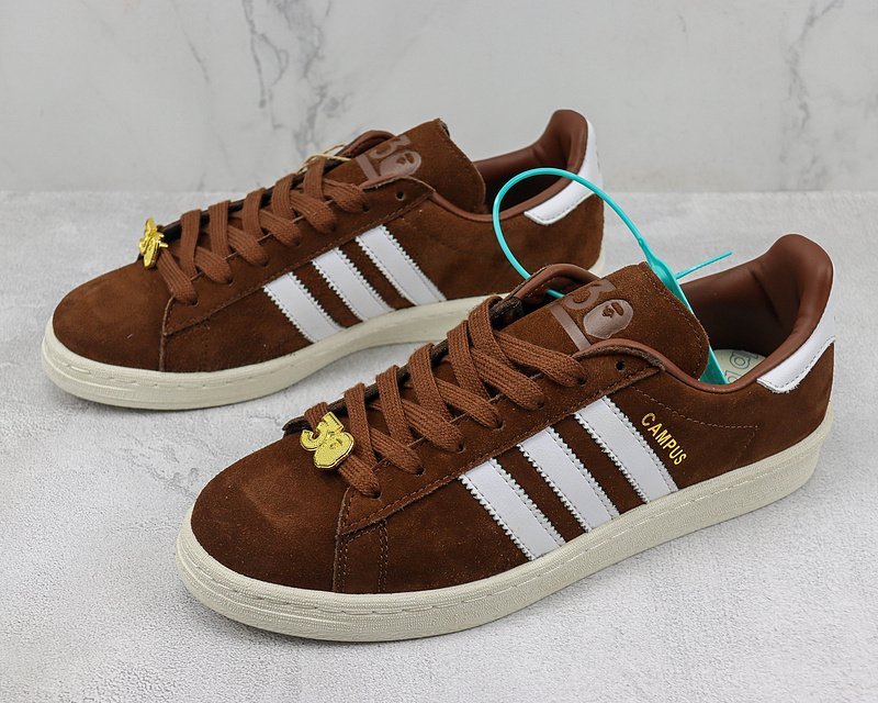 A Bathing Ape x Adidas Campus 80s "Brown" фото № 5