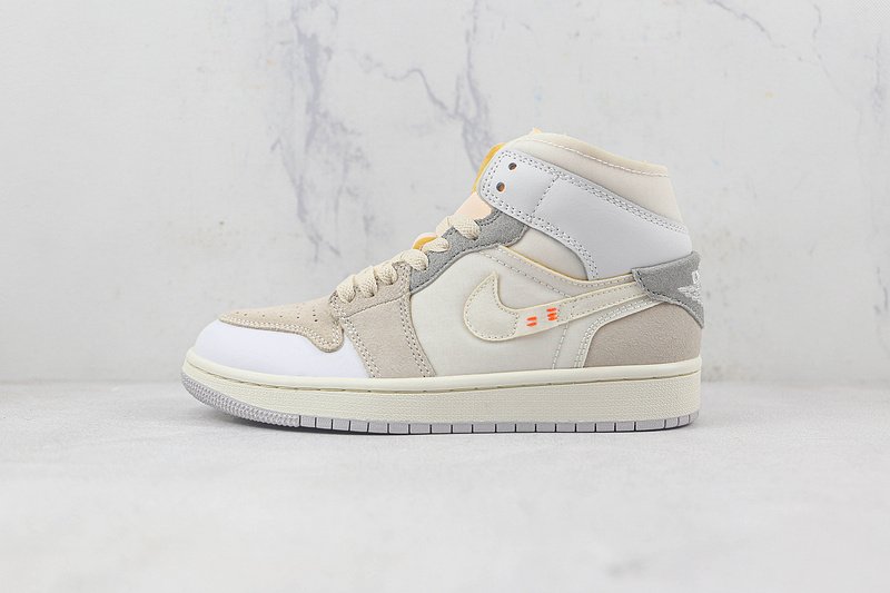 Air Jordan 1 Mid SE Craft "White/Grey" фото № 2