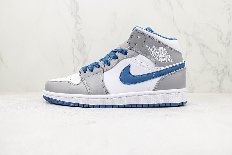 Air Jordan 1 Mid "True Blue Cement (GS)" фото № 2
