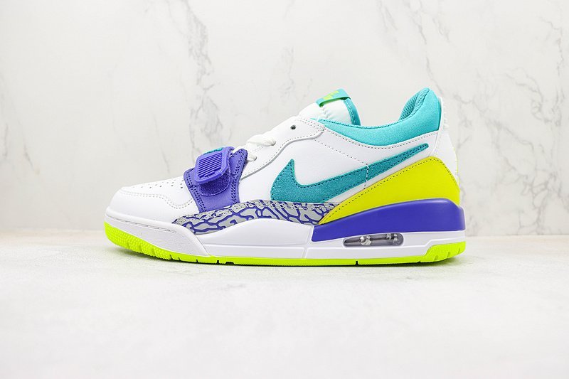 Just Don x Air Jordan Legacy 312 Low "White/Ultramarine-Neon Yellow-Aquamarine" фото № 2