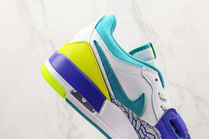 Just Don x Air Jordan Legacy 312 Low "White/Ultramarine-Neon Yellow-Aquamarine" фото № 4