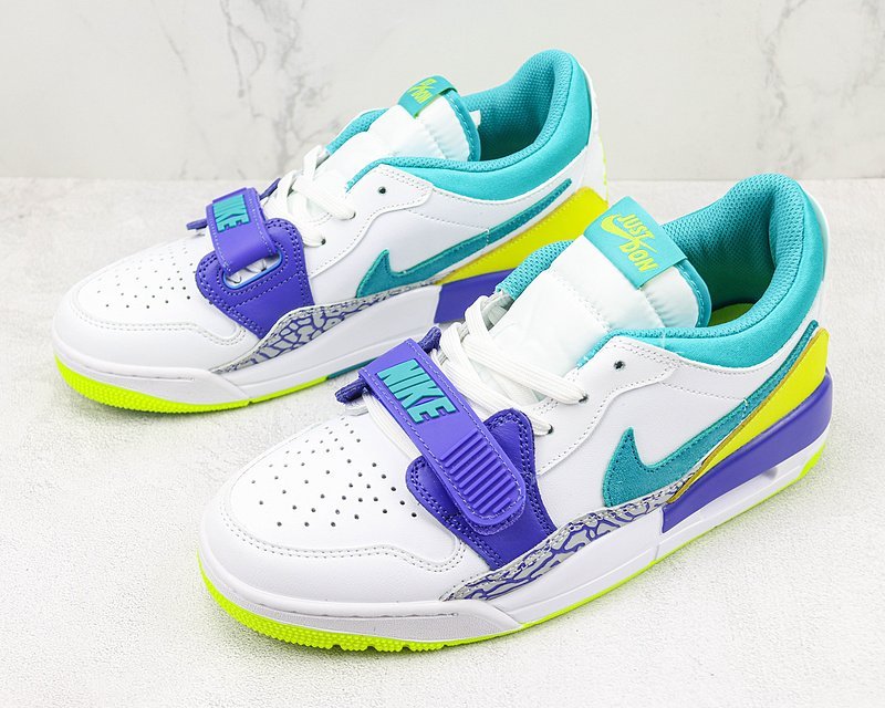 Just Don x Air Jordan Legacy 312 Low "White/Ultramarine-Neon Yellow-Aquamarine" фото № 5