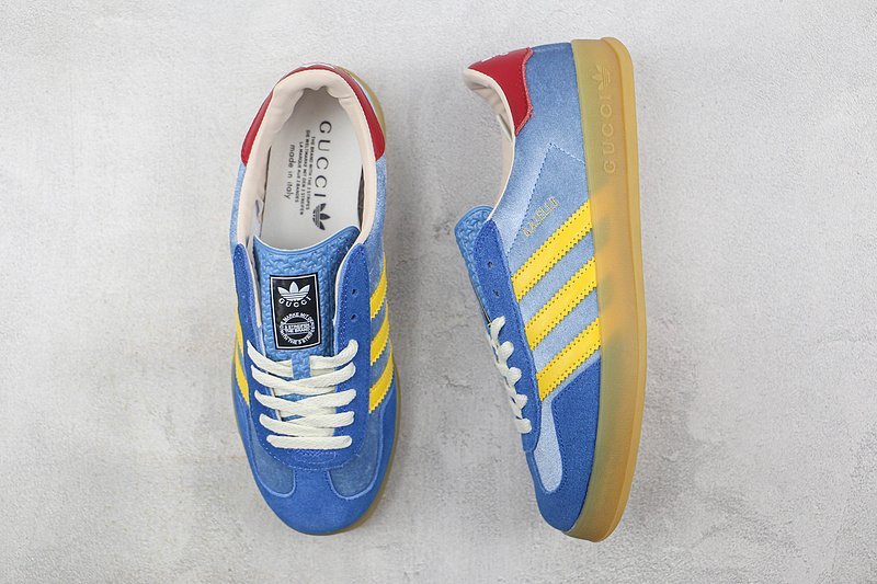 Adidas x Gucci Gazelle "Blue/Yellow/Beige" фото № 6