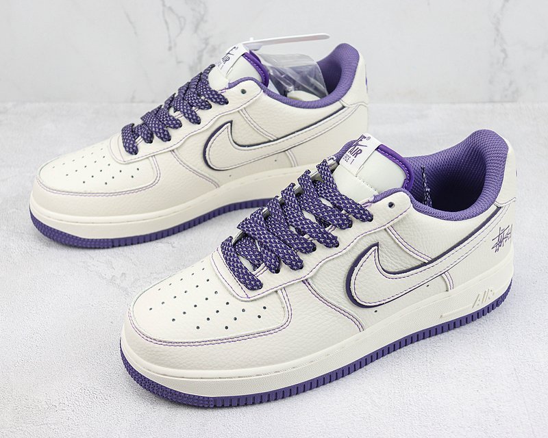 Stussy x Nike Air Force 1 Low "White/Dark Purple" фото № 5