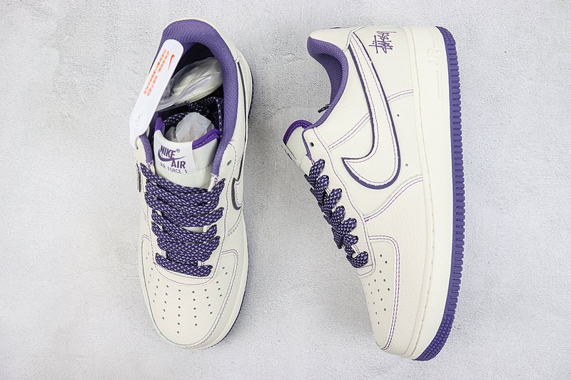 Stussy x Nike Air Force 1 Low "White/Dark Purple" фото № 7