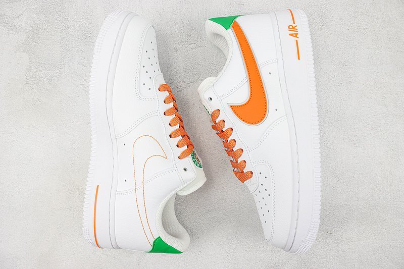 Nike Air Force 1 Low "White/Orange/Green" фото № 6