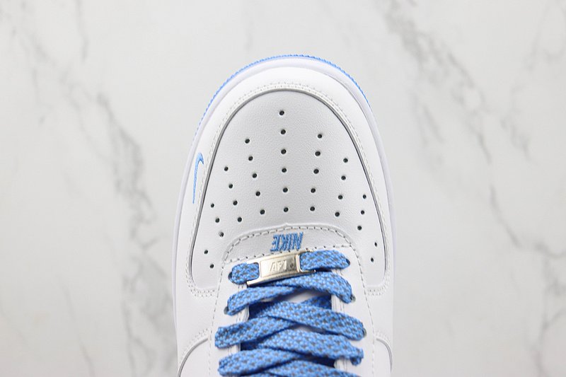 Nike Air Force 1 Low "White/Aqua Blue/Light Grey" фото № 4