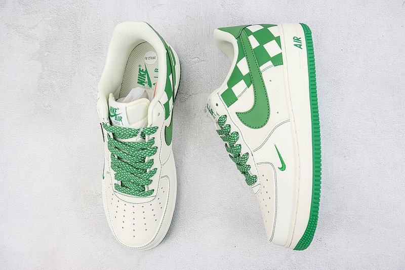 Nike Air Force 1 Low "Off White/Check Dark Green" фото № 6