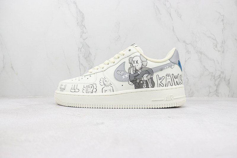 KAWS x Nike Air Force 1 Low "White/Grey/Black" фото № 2