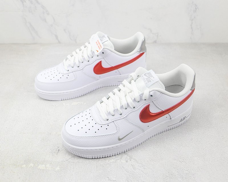 Nike Air Force 1 07 "White/Picante Red/Silver" фото № 5